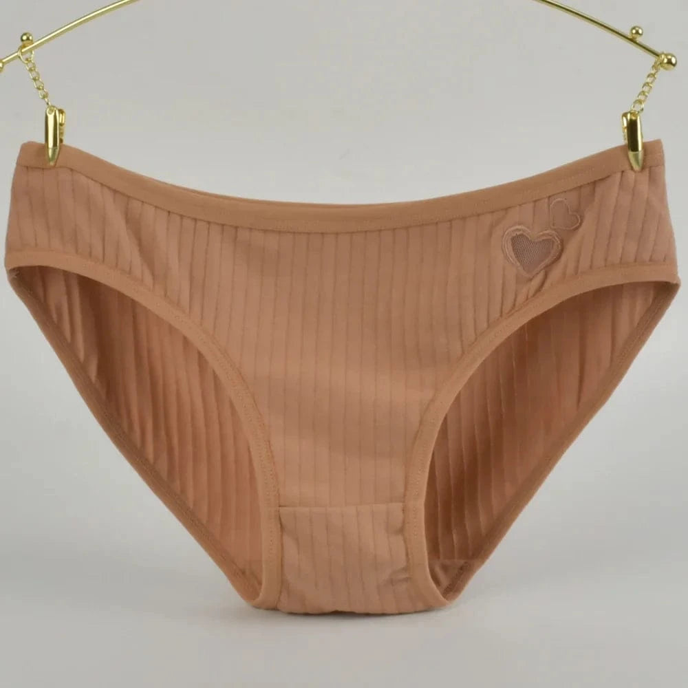 Pure Cotton Underwear Panties For Women Heart Briefs Female Triangle Underpants Woman Soft Panti Intimate sexy Lingerie Panty - A-1 Thread Vault