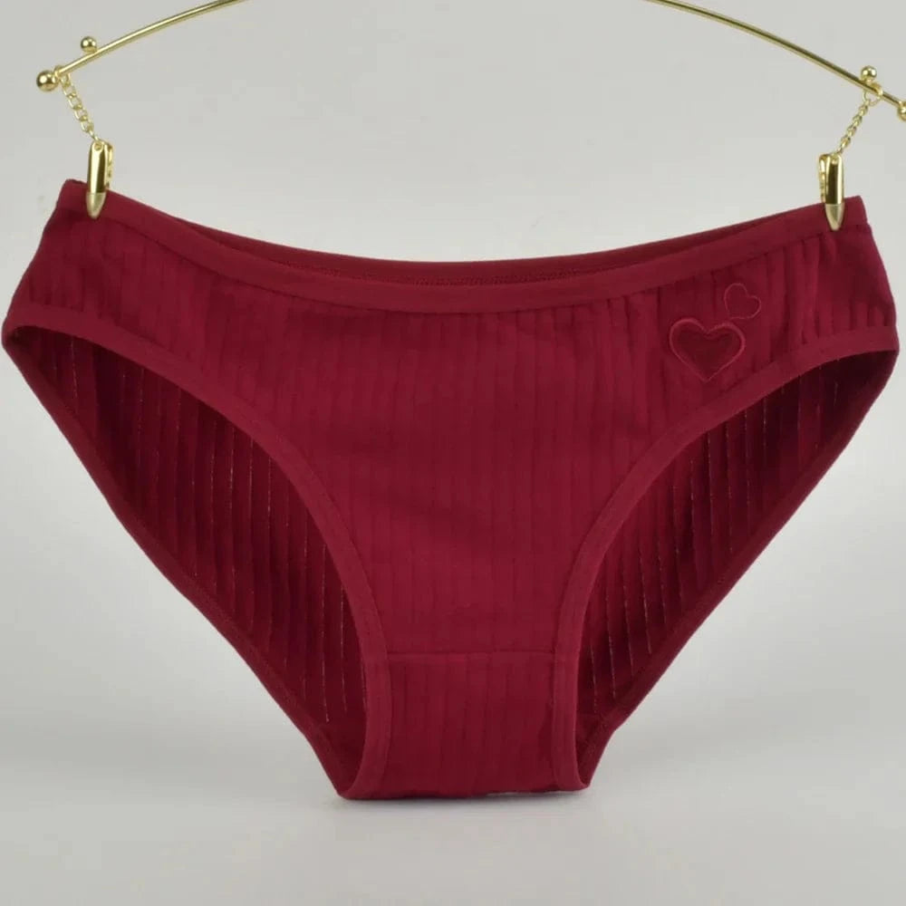 Pure Cotton Underwear Panties For Women Heart Briefs Female Triangle Underpants Woman Soft Panti Intimate sexy Lingerie Panty - A-1 Thread Vault