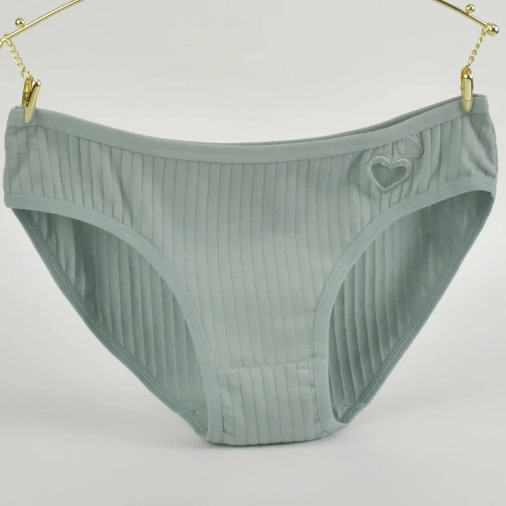 Pure Cotton Underwear Panties For Women Heart Briefs Female Triangle Underpants Woman Soft Panti Intimate sexy Lingerie Panty - A-1 Thread Vault