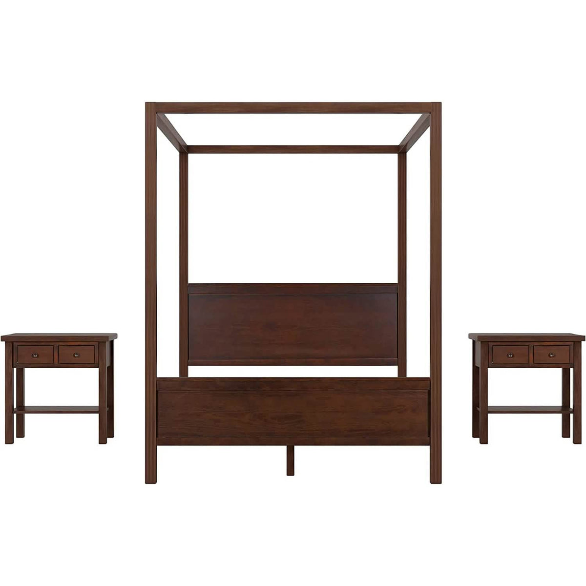 Queen Size Canopy Bed with 2 Nightstands - A-1 Thread Vault