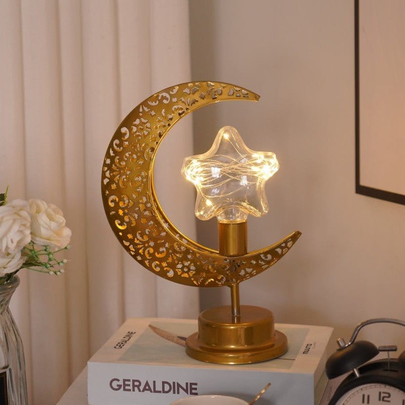 Ramadan Iron Star & Crescent Lamp Festive Candle Holder Decor (MAC399) - A-1 Thread Vault