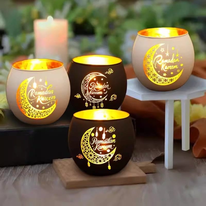 Ramadan Scented Candle Glass Holder Set (MAC391) - A-1 Thread Vault
