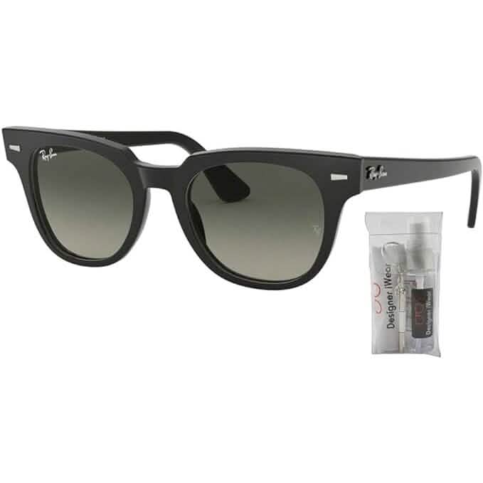 Ray-Ban RB2168 METEOR Sunglasses For Men For Women+ BUNDLE with Designer iWear Eyewear Care Kit (Refurbished) - A-1 Thread Vault