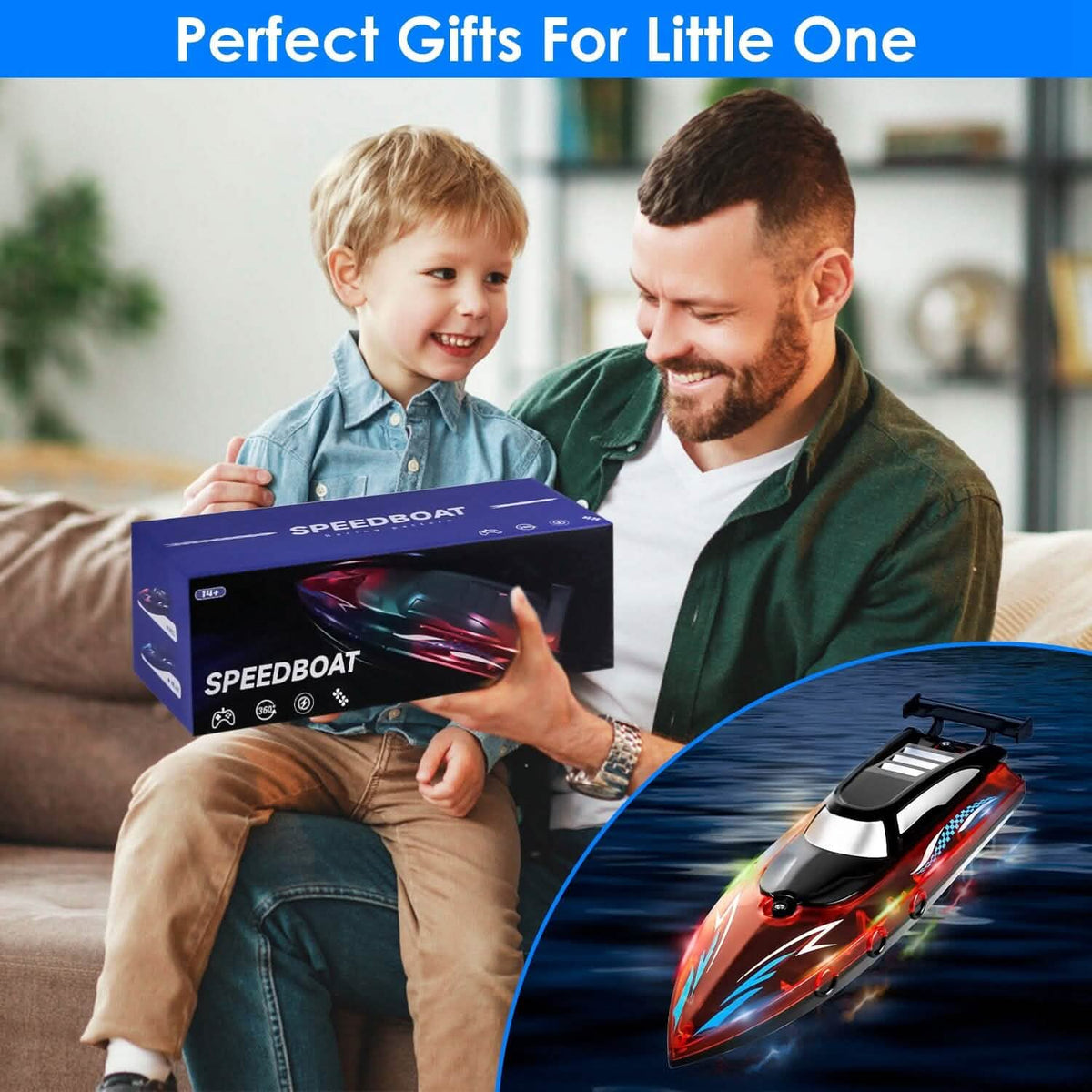 RC Boat with Colorful LED Light 10KM/H - A-1 Thread Vault