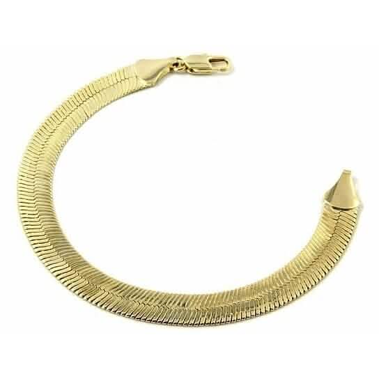 Real Gold Filled High Polish Finsh Magic/snake Chain Bracelet Flat Herringbone - A-1 Thread Vault