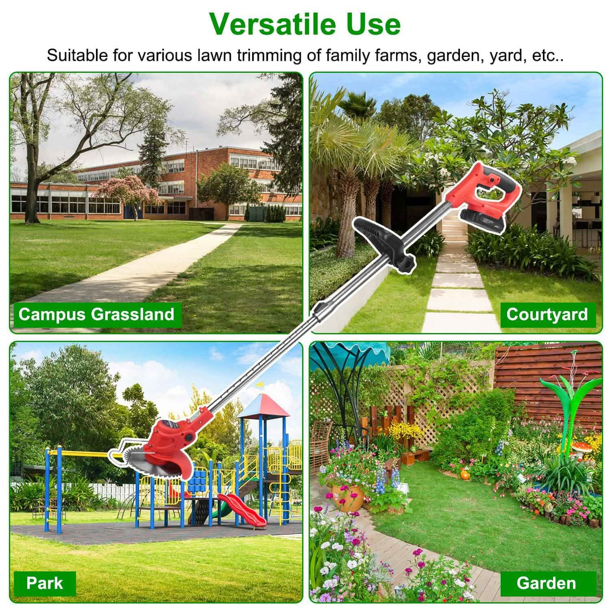 Rechargeable Electric Cordless Grass Trimmer with Alloy Saw Blade - A-1 Thread Vault