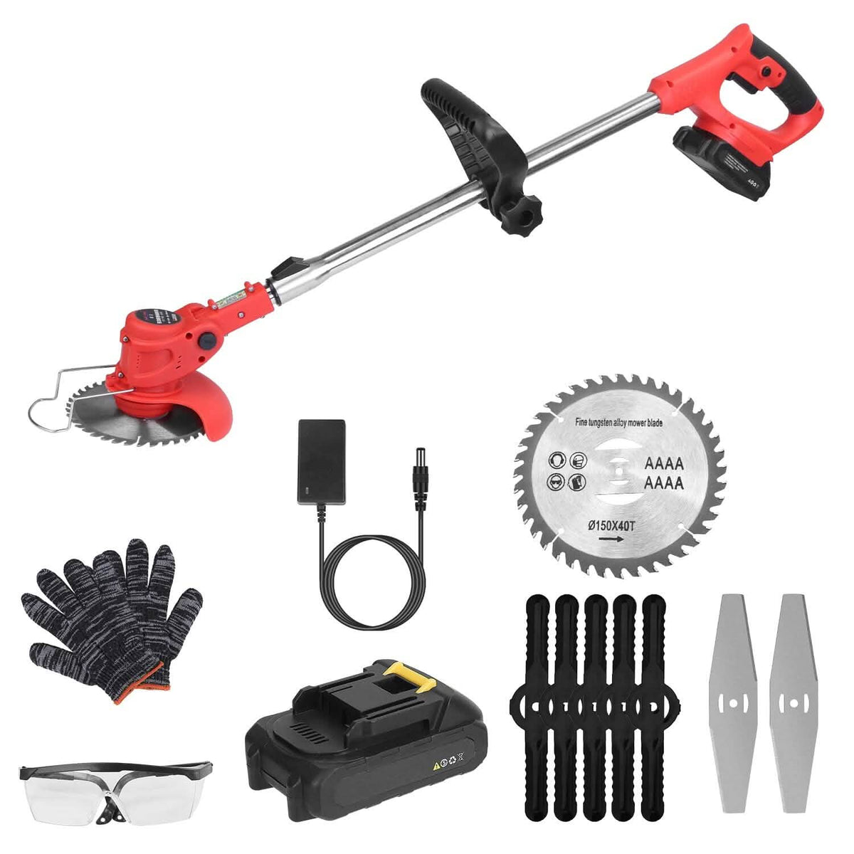 Rechargeable Electric Cordless Grass Trimmer with Alloy Saw Blade - A-1 Thread Vault