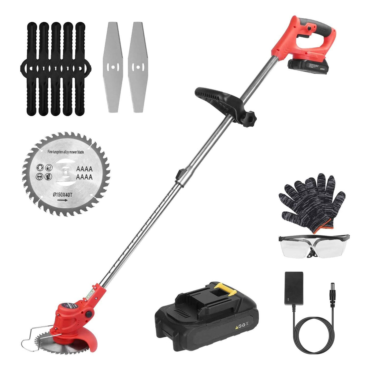 Rechargeable Electric Cordless Grass Trimmer with Alloy Saw Blade - A-1 Thread Vault