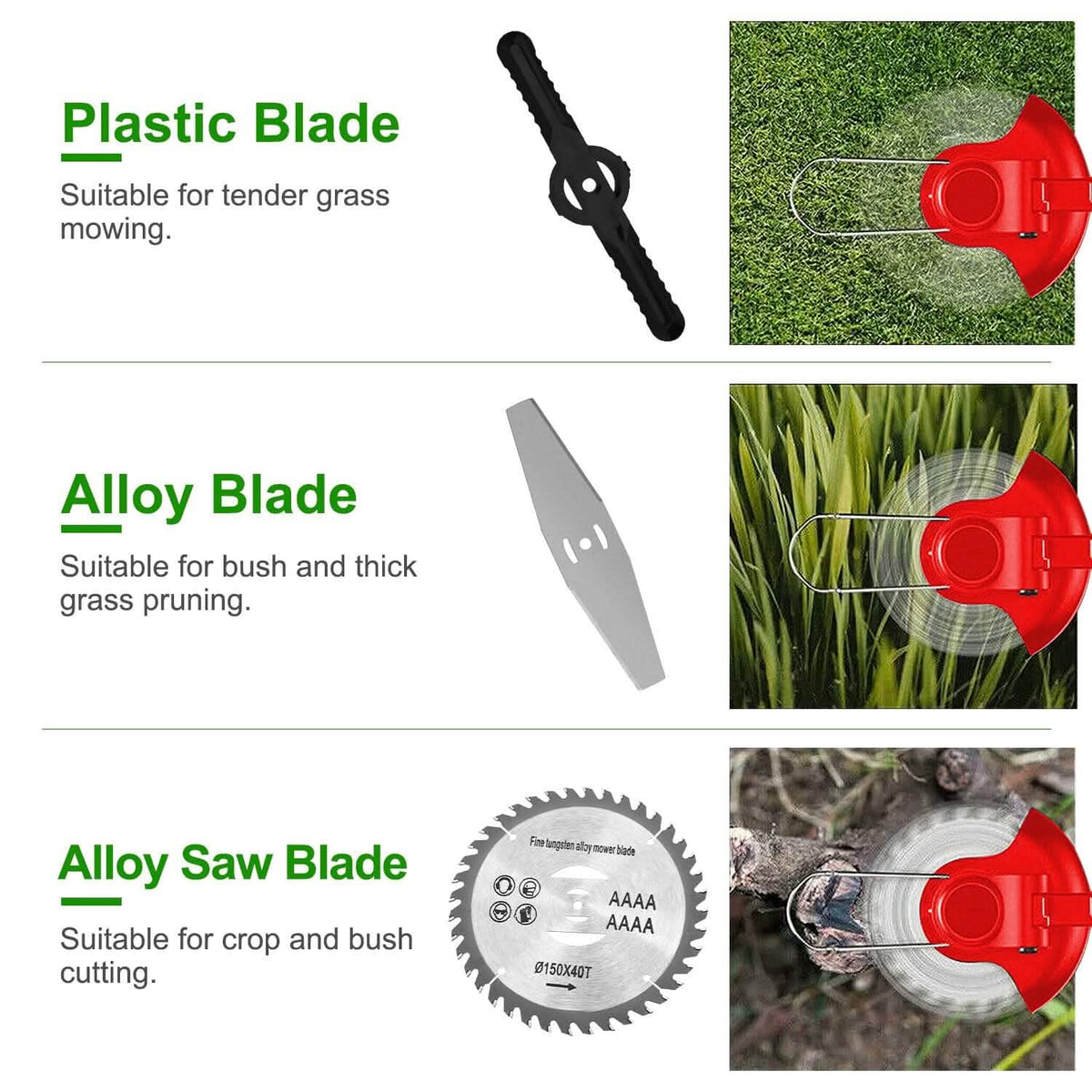 Rechargeable Electric Cordless Grass Trimmer with Alloy Saw Blade - A-1 Thread Vault