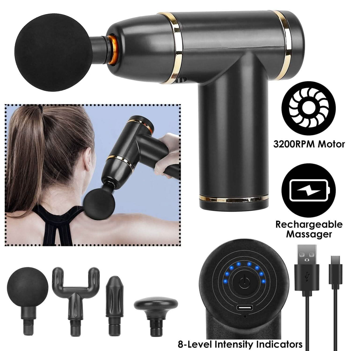 Rechargeable Percussion Massage Gun - A-1 Thread Vault