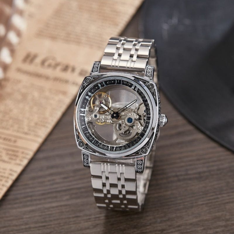 Relief-embossed Vintage Luminous Self-winding Mechanical Watch - A-1 Thread Vault