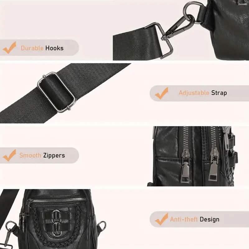 Retro PU Leather Crossbody Bag - A-1 Thread Vault