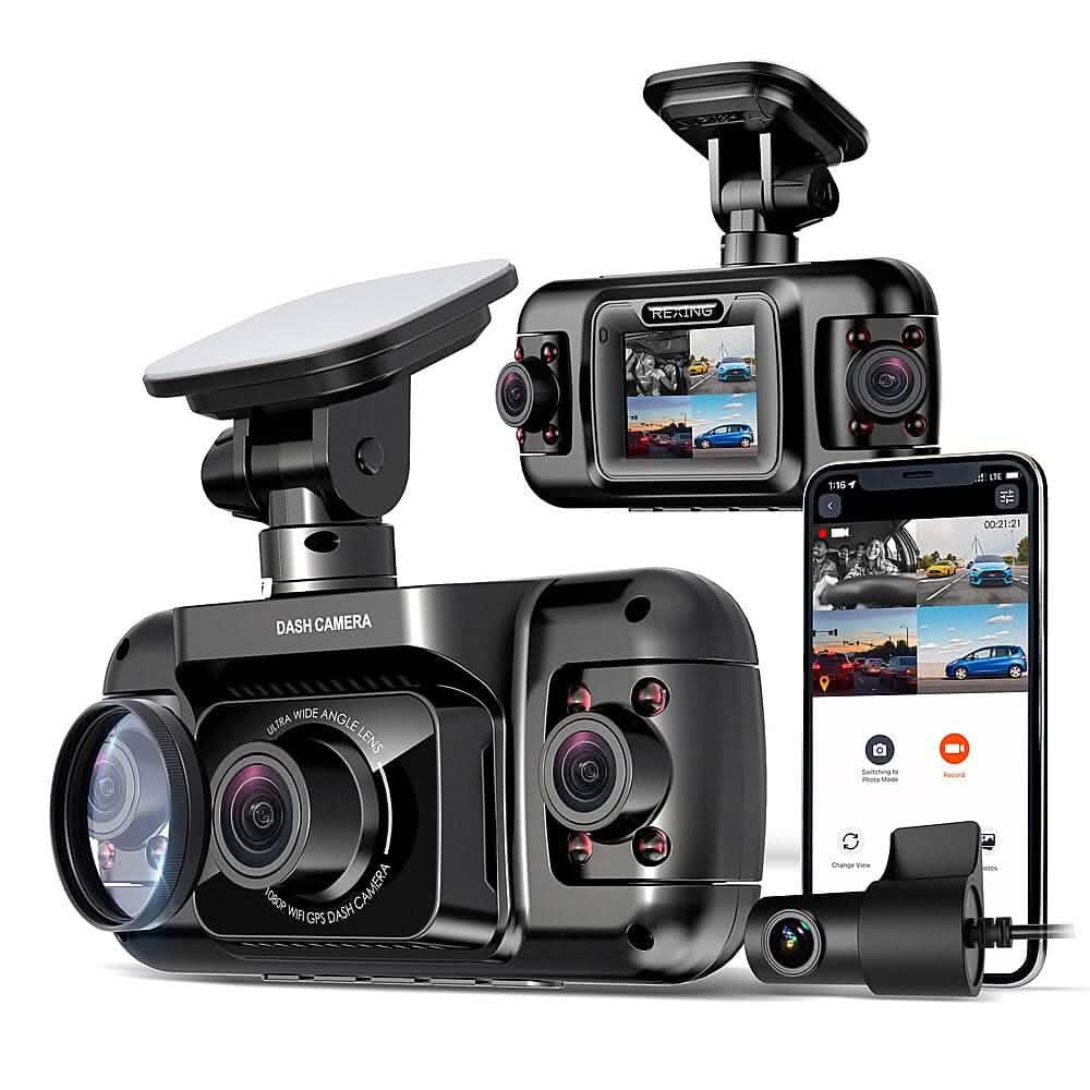 Rexing - R4 4 Channel Dash Cam with All Around 1080p Resolution, Wi-Fi, and GPS - Black (Refurbished) - A-1 Thread Vault