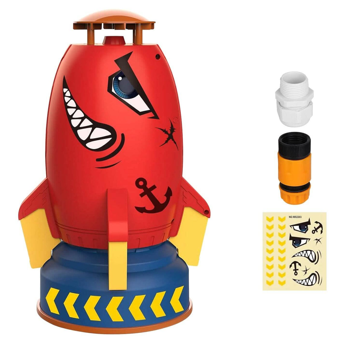 Rocket Sprinkler Launcher Water Sprinkler Flying Splashing 360° Rotation for 3+ Years Old - A-1 Thread Vault