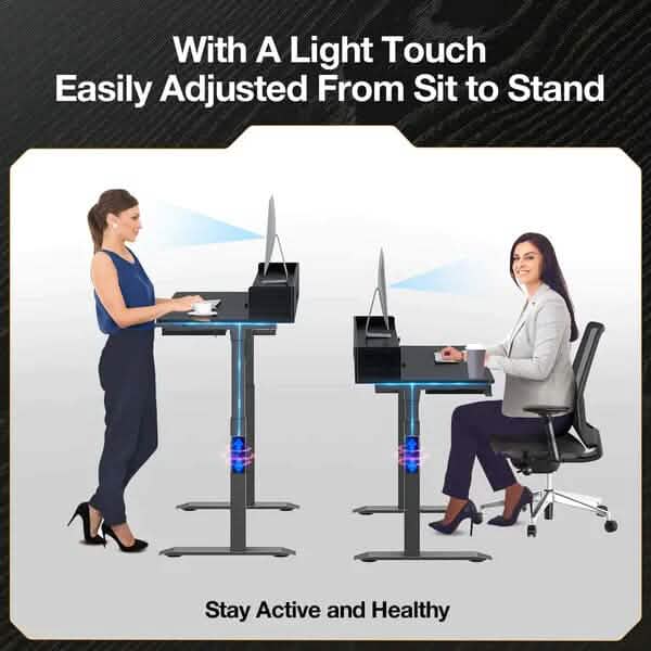 Rolanstar Single Motor Free Standing Electric Height Adjustable Desk - A-1 Thread Vault