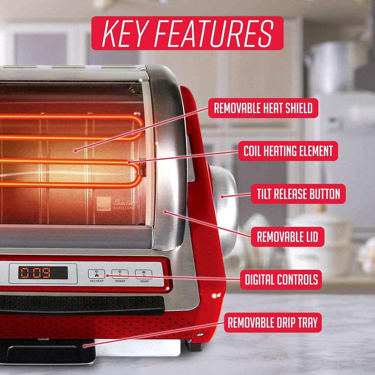 Ronco EZ-Store Rotisserie Oven, Large Capacity (15lbs) Countertop Oven - A-1 Thread Vault