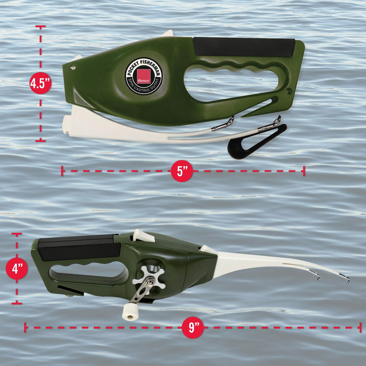 Ronco Pocket Fisherman, Portable Fishing Rod, Foldable Compact Design - A-1 Thread Vault