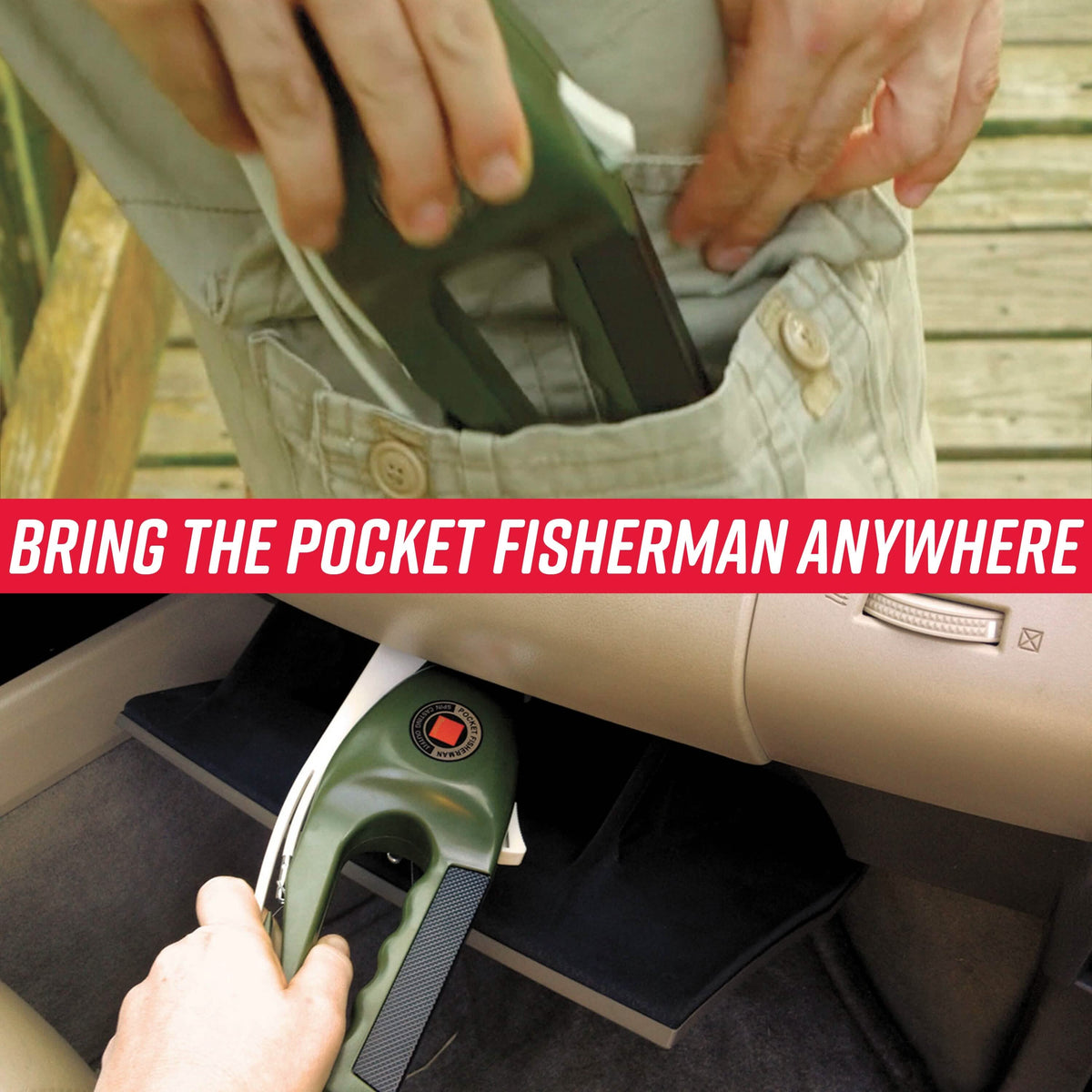 Ronco Pocket Fisherman, Portable Fishing Rod, Foldable Compact Design - A-1 Thread Vault