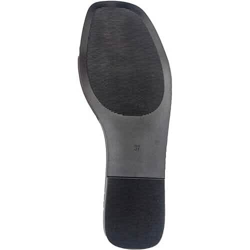 Roxoni Women's Ruched Fabric Slide Sandals Open Toe Flat Sandals with Heel Cushion - A-1 Thread Vault