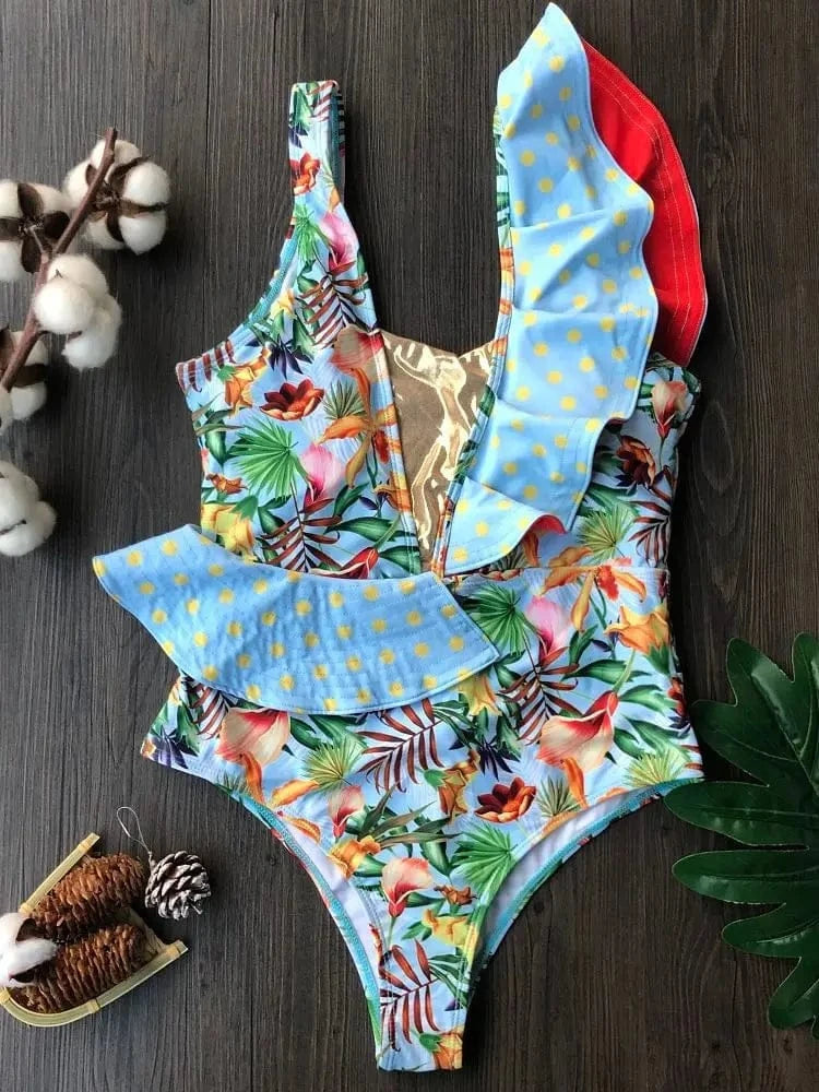 RUOTONGSEPT 2023 Women Swimsuit Strappy Bandege Swimwear Backless Sexy One Piece Ruffled Bikini Bathing Suit Beachwear Monokini - A-1 Thread Vault