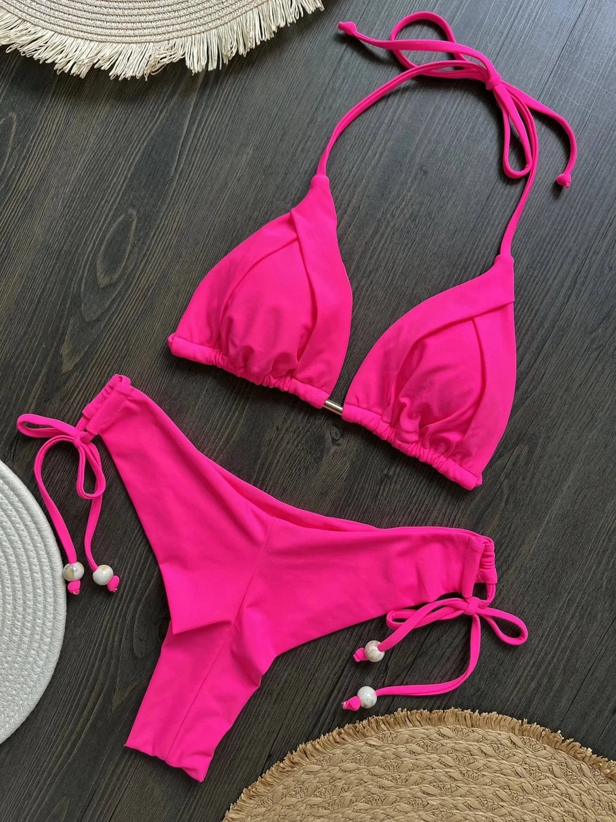 RUOTONGSEPT 2025 New Sexy 13 Color Triangle Bathing Suit for Women Brazilian Bikinis Swimwear Push Up Swimsuit Beach Bikini Set - A-1 Thread Vault