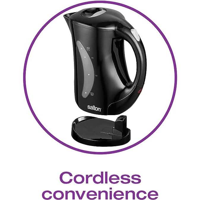 Salton Cordless Jug Kettle 1.7 Liter/Quart - Black - A-1 Thread Vault