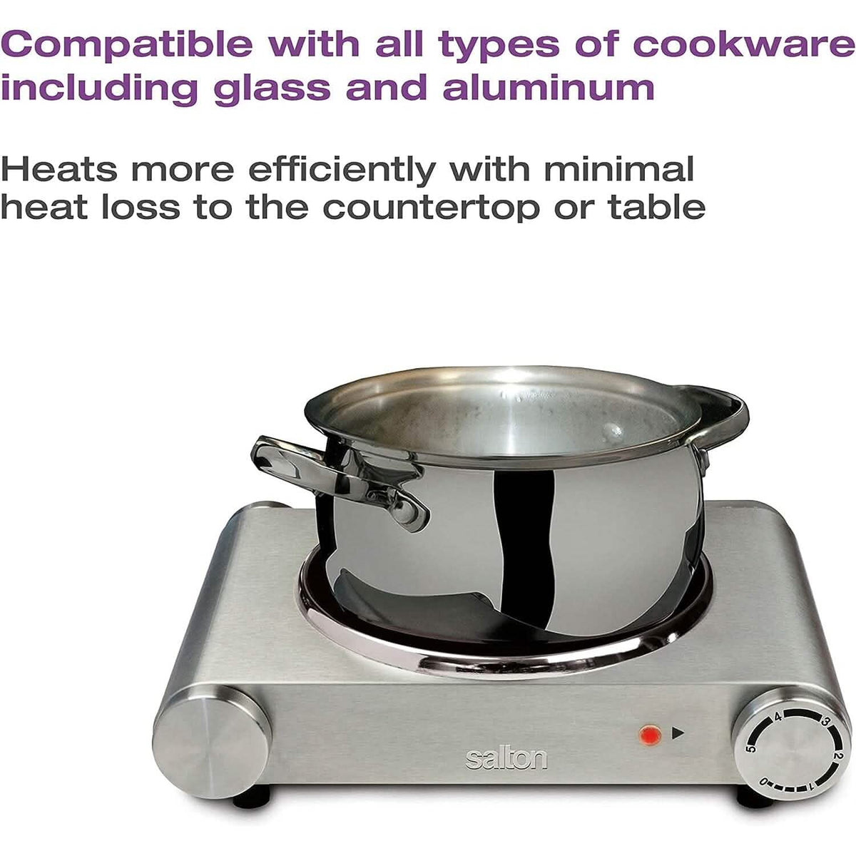 Salton Stainless Steel Infrared Portable Electric Cooktop - A-1 Thread Vault