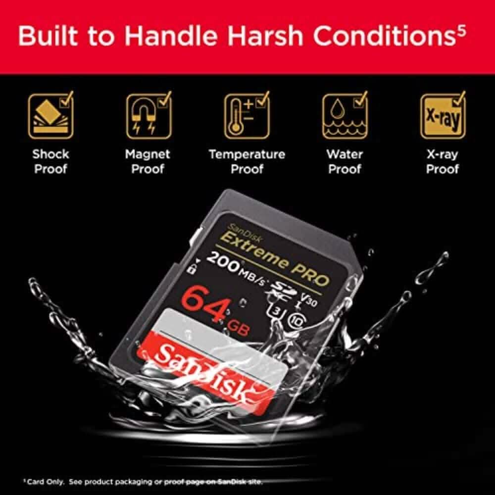 SanDisk 64GB Extreme PRO SDXC UHS-I Memory Card - C10, U3, V30, 4K UHD, SD Card - SDSDXXU-064G-GN4IN (Refurbished) - A-1 Thread Vault