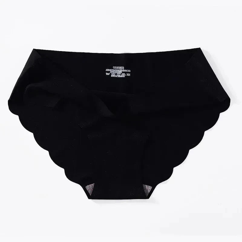 Seamless Silk Briefs Sexy Panties For Women Mid Waist Comfortable Girl Silk Panty Female Underpants Woman Lingerie 5 PCS/Set - A-1 Thread Vault