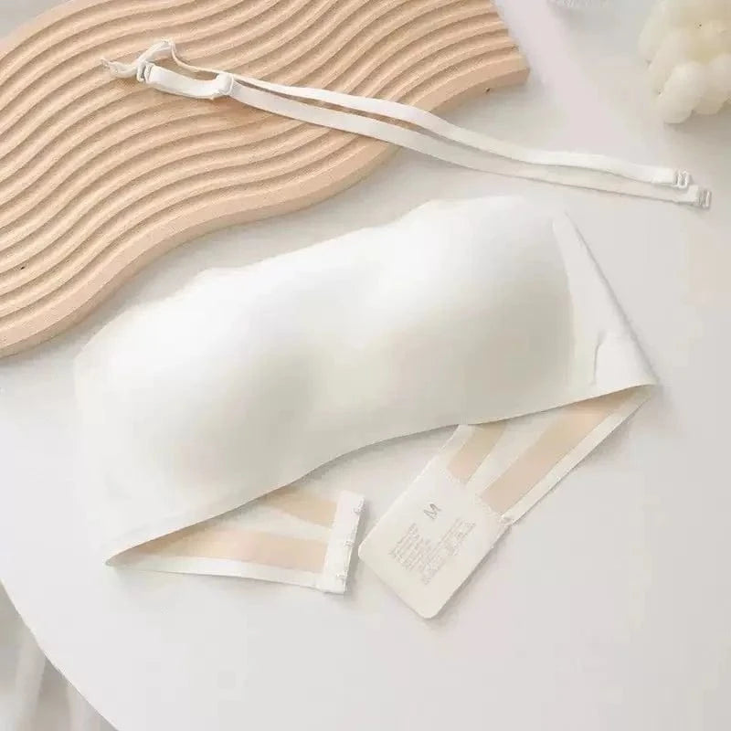 Seamless Strapless Invisible Bra for Small Chest Breathable Light Thin Gathered Breasts Beautiful Back Women's Underwear - A-1 Thread Vault