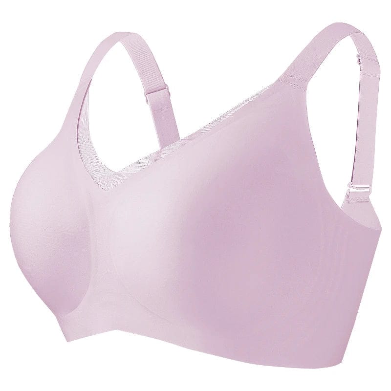 Seamless Wireless Mesh V-Neck Full Coverage Push up Bra Soft Supportive minimize Underwear 7847 - A-1 Thread Vault
