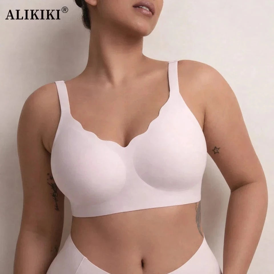 Seamless Wireless Supportive Bra Push Up Comfort Soft No Underwire Full Coverage T-Shirt Bra Plus Size Underwear - A-1 Thread Vault