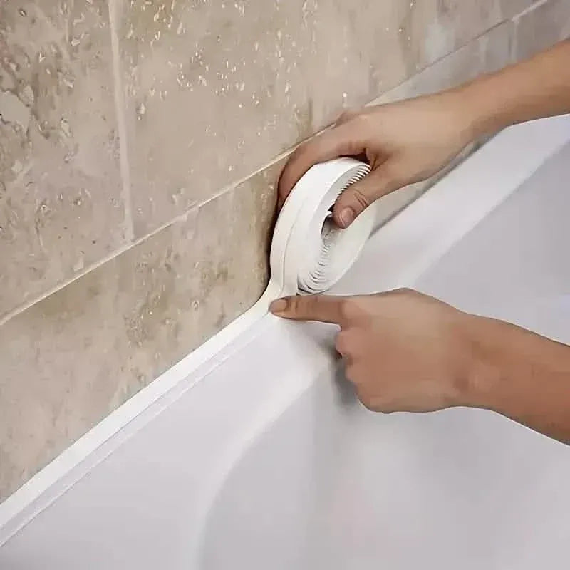 Self-Adhesive Waterproof Caulk Strip - Moisture-Resistant Sealing Tape for Kitchen & Bathroom - A-1 Thread Vault