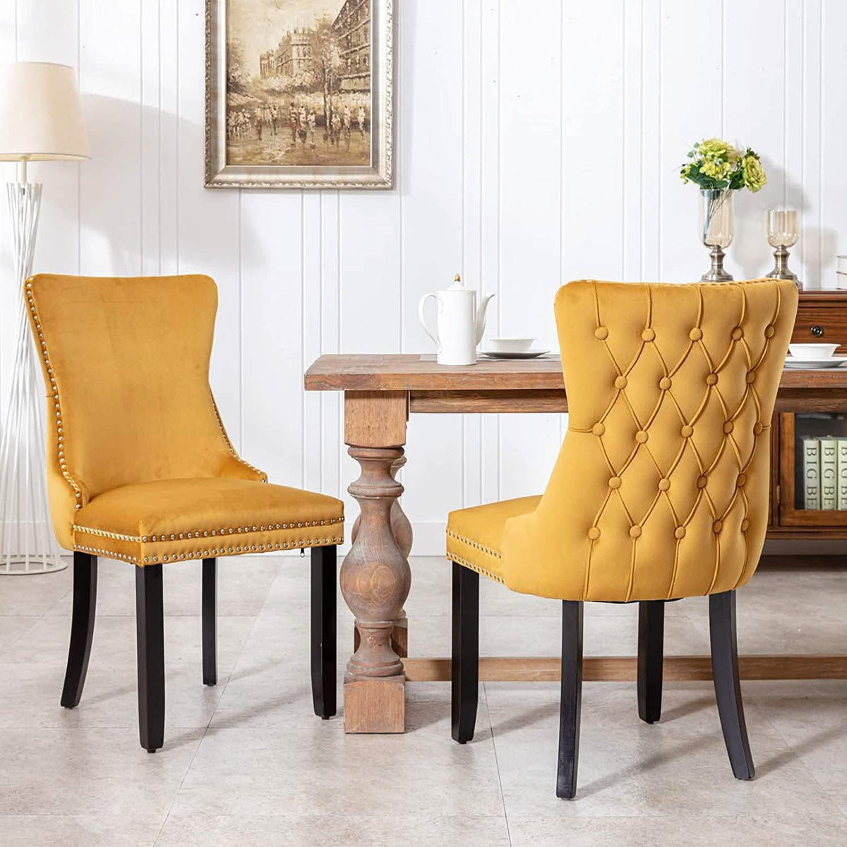Set of 2: Upholstered Dining Chairs - A-1 Thread Vault