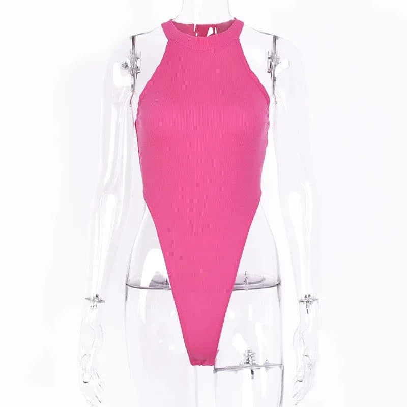 Sexy High Street Bodycon Neon Bodysuits Summer Colorful Sleevelss Backless Ftness Outfit Club Party Jumpsuit Combinaison Femme - A-1 Thread Vault