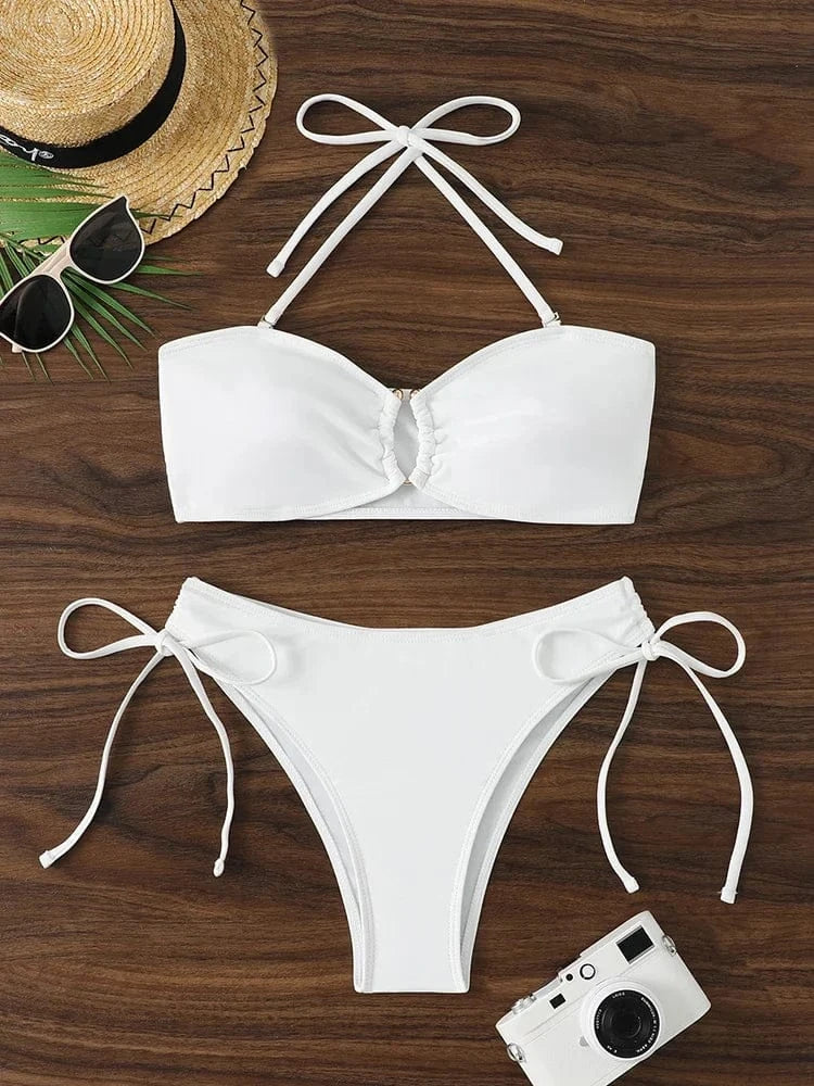 Sexy High Waist Bikini Beach Women's Swimsuit 2026 Two-piece Bathing Suit Woman Swimwear Bandeau Bikinis Sets Brazilian Biquini - A-1 Thread Vault
