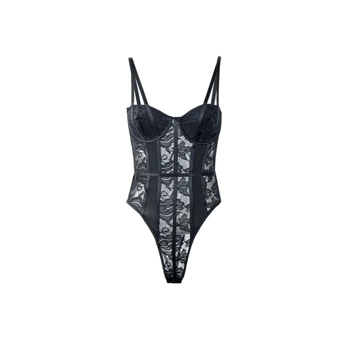 Sexy Lace Bodysuit for Women Bodies Elegant Women's Top 2025 New Summer Solid Bodycon Ribbed Bodysuits - A-1 Thread Vault