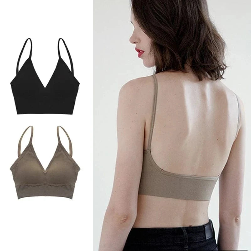 Sexy Seamless Bras For Women Padded Underwear U Backless Bralette Sleep Top Camis Cotton Wireless Fitness Bra Lingerie - A-1 Thread Vault