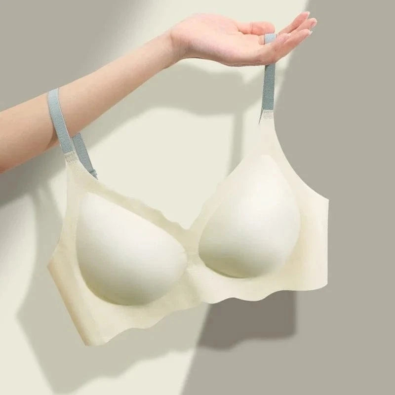 Sexy Seamless Breathable Underwear Women's No Wires Gathering Beautiful Back Sports Breast Reducing Sleeping Bra for Women - A-1 Thread Vault
