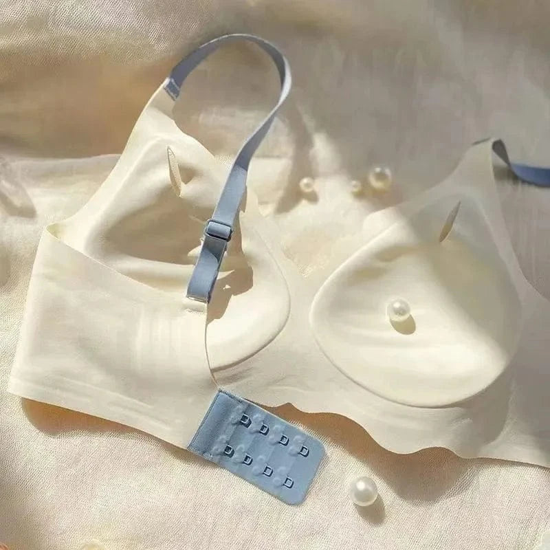 Sexy Seamless Breathable Underwear Women's No Wires Gathering Beautiful Back Sports Breast Reducing Sleeping Bra for Women - A-1 Thread Vault