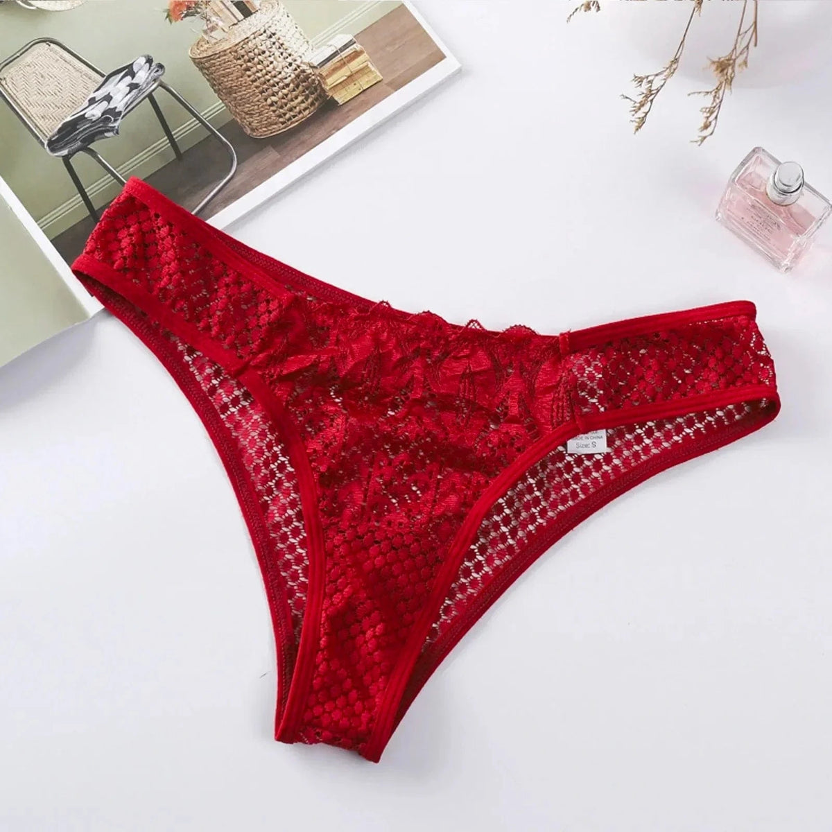 Sexy Sheer Lace Transparent Female Underwear Mesh Hook Briefs Low Waist Seamless Underpants Lingerie for Women Calzones Mujer - A-1 Thread Vault