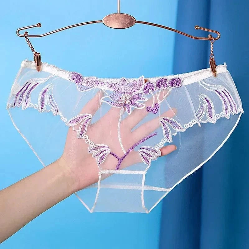 Sexy Transparent Women's Panties Super Thin Breathable Perspective Brief Underwear For Women Floral Mesh Female Lingerie Panty - A-1 Thread Vault