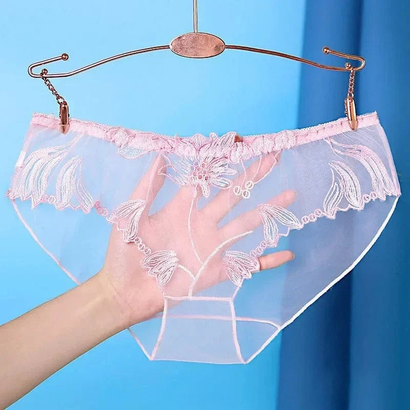 Sexy Transparent Women's Panties Super Thin Breathable Perspective Brief Underwear For Women Floral Mesh Female Lingerie Panty - A-1 Thread Vault