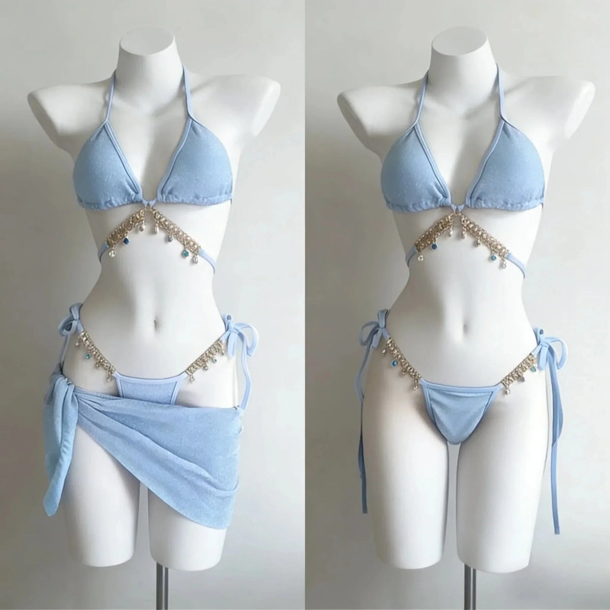 Sexy Trendy Ladies High Waisted Bikini Set Tummy Control Swimwear Breathable Quick Dry Stylish Beachwear Pool Party Outfit 2026 - A-1 Thread Vault