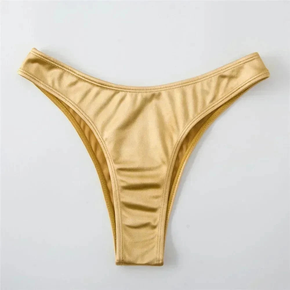 Sexy U Shaped Bandeau Bikinis Sets Mujer Strapless Swimwear Women Gold Swimsuit Bathing Suit Biquinis Brazilian Bikini Swim 2026 - A-1 Thread Vault