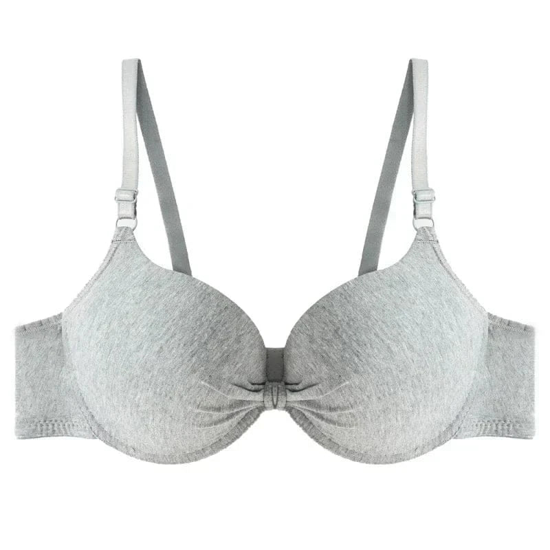 Sexy Women Cotton Gathered Bra Deep V Underwire Ladied Brassiere Push Up Lingerie Solid Bras Backless Intimate Underwear - A-1 Thread Vault