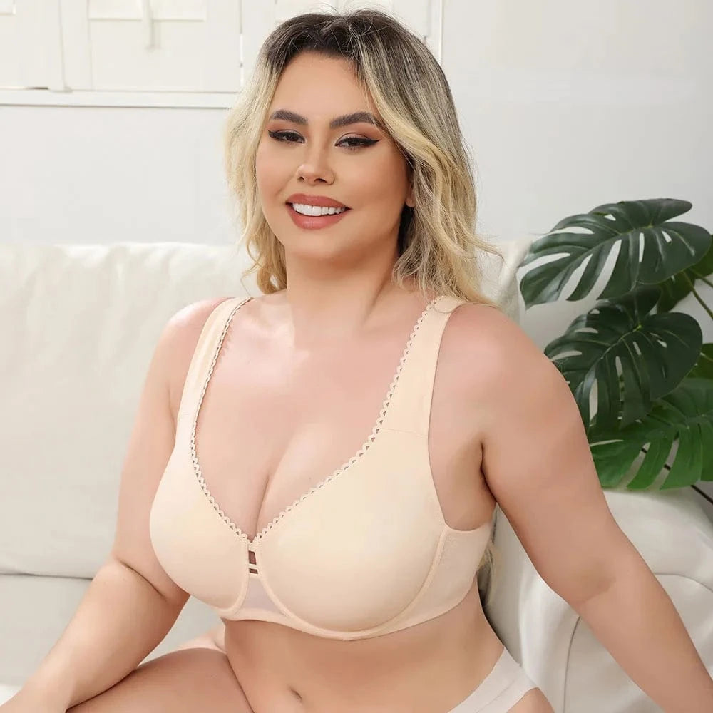 Sheroine Plus Size Underwire Bra Full Coverage Support, Comfortable Lace for Women Unpadded Large Bust Minimizer with Wide Strap - A-1 Thread Vault