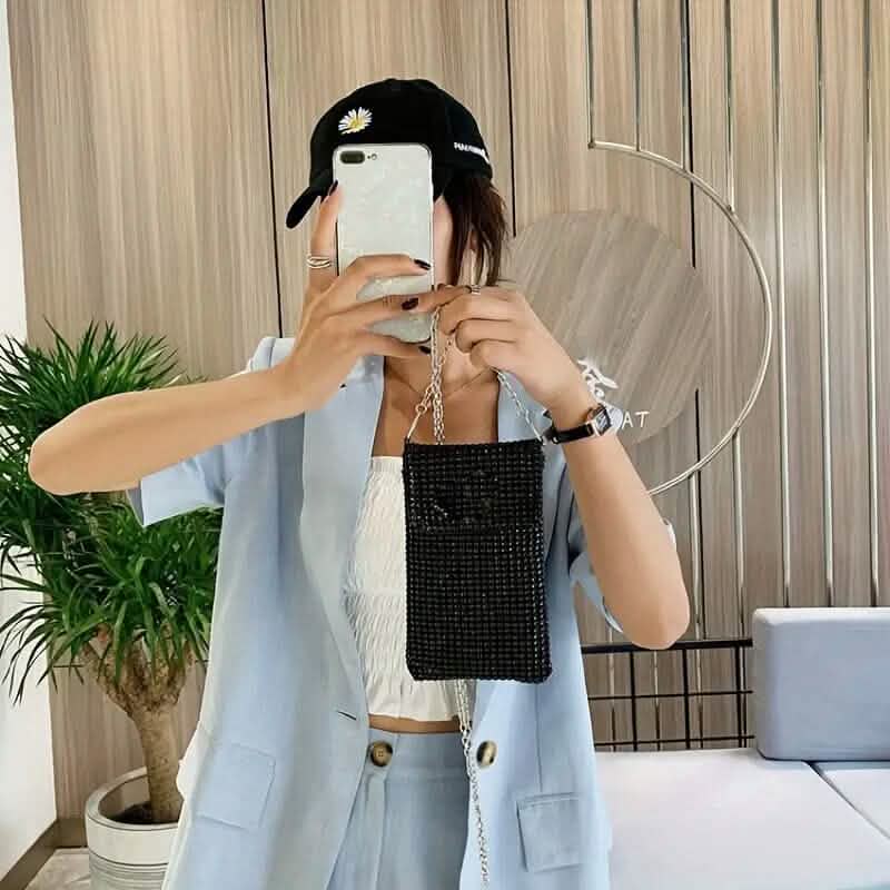 Shimmering Bling Rhinestone Crossbody Purse - A-1 Thread Vault