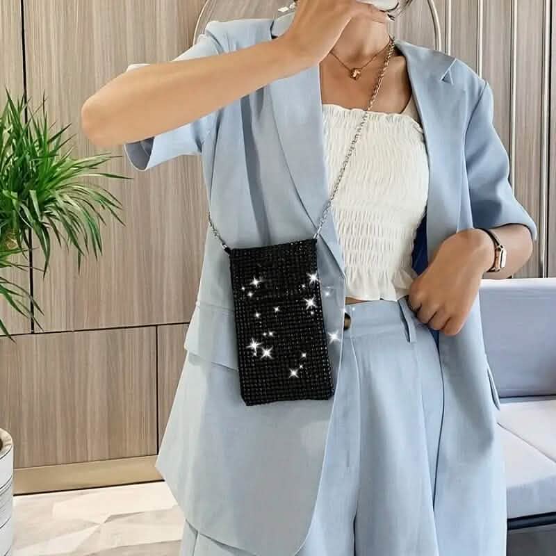 Shimmering Bling Rhinestone Crossbody Purse - A-1 Thread Vault