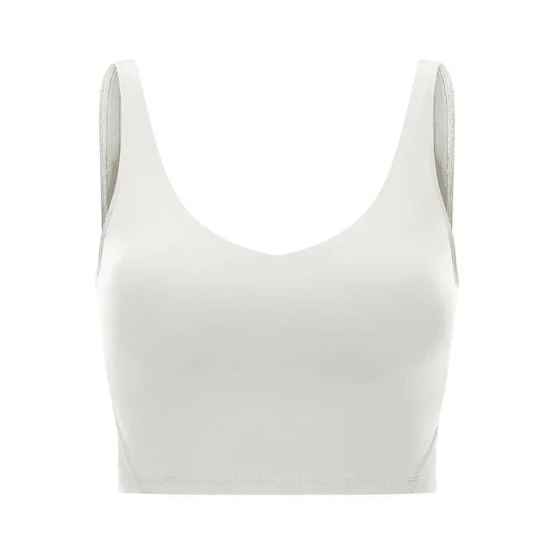 SHINBENE Women's V-neck Slimming Fitness Long-sleeve Padded Short-sleeve Sports Bra Yoga Bra Classic Athletic Tank Top - A-1 Thread Vault